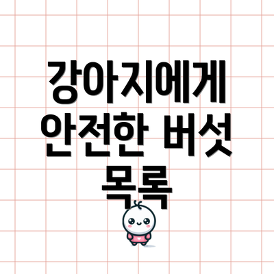 강아지에게 안전한 버섯 목록