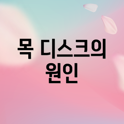 목 디스크의 원인