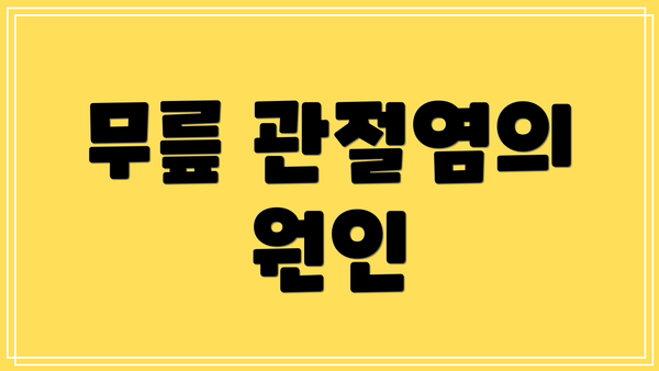 무릎 관절염의 원인