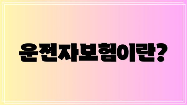 운전자보험이란?