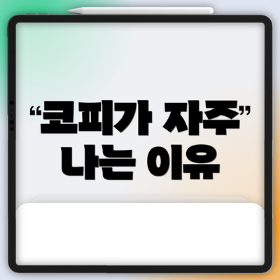 코피가 자주 나는 이유