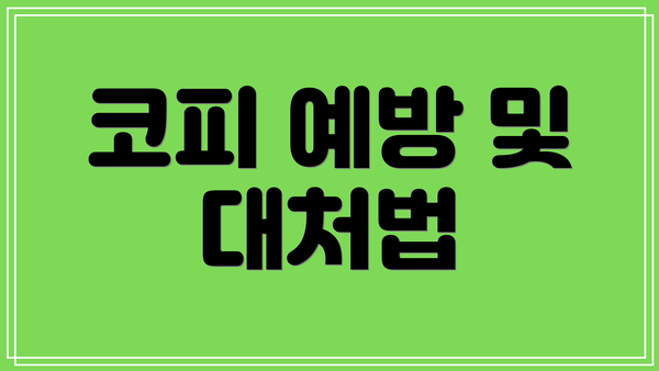 코피 예방 및 대처법