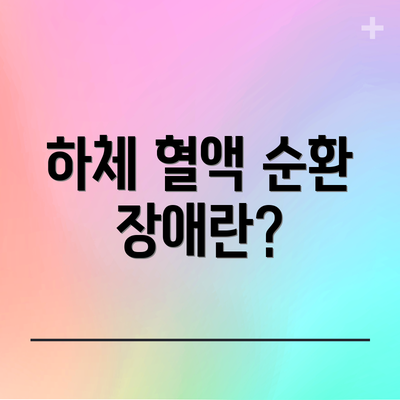 하체 혈액 순환 장애란?