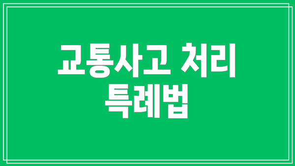교통사고 처리 특례법