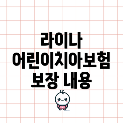 라이나 어린이치아보험 보장 내용