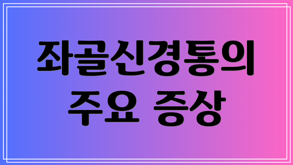 좌골신경통의 주요 증상