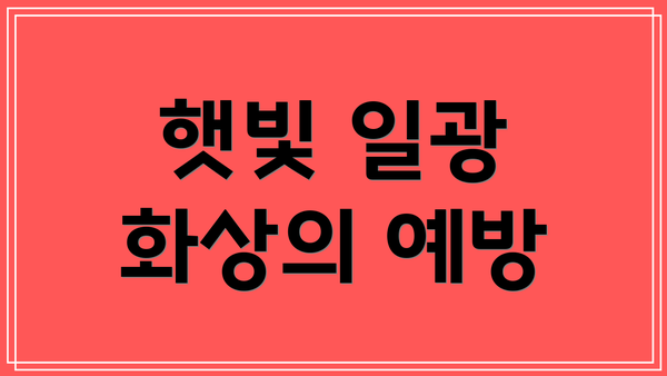 햇빛 일광 화상의 예방