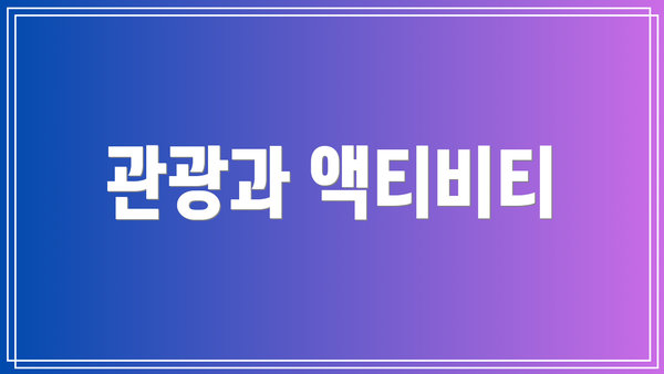 관광과 액티비티