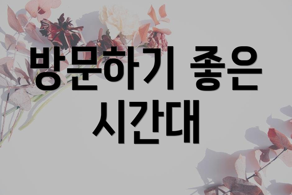 방문하기 좋은 시간대