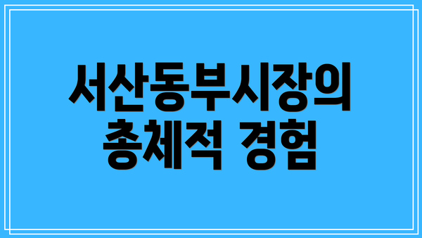 서산동부시장의 총체적 경험