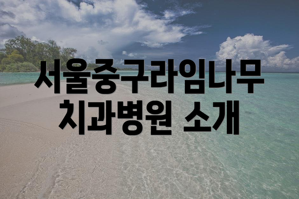 서울중구라임나무치과병원 소개