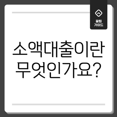 소액대출이란 무엇인가요?