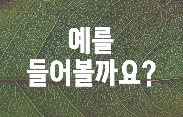예를 들어볼까요?