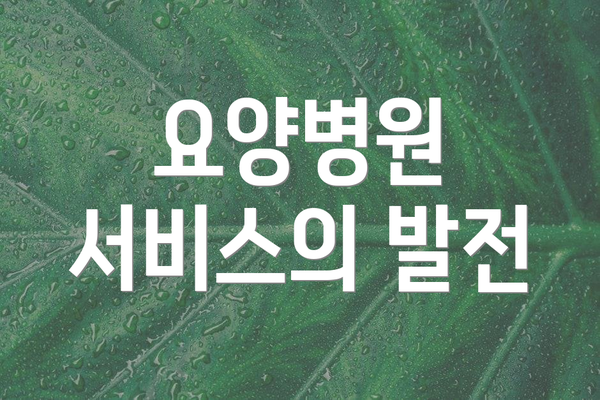 요양병원 서비스의 발전