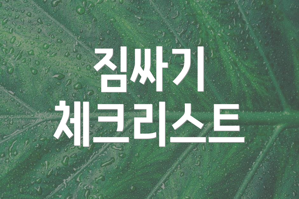 짐싸기 체크리스트