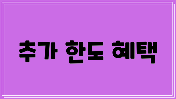 추가 한도 혜택