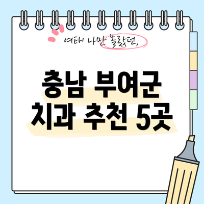 충남 부여군 치과 추천 5곳