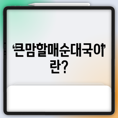큰맘할매순대국이란?