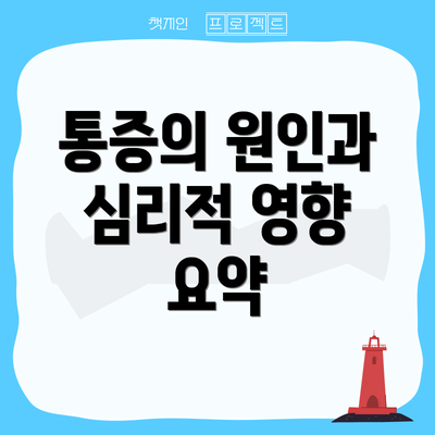 통증의 원인과 심리적 영향 요약