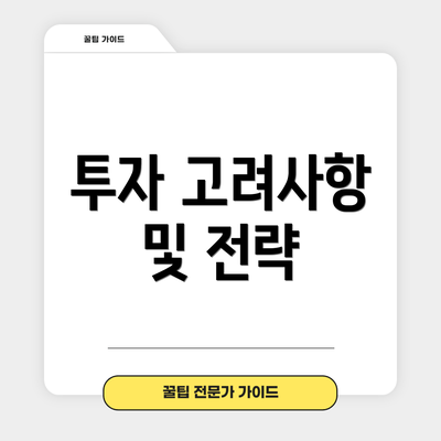 투자 고려사항 및 전략