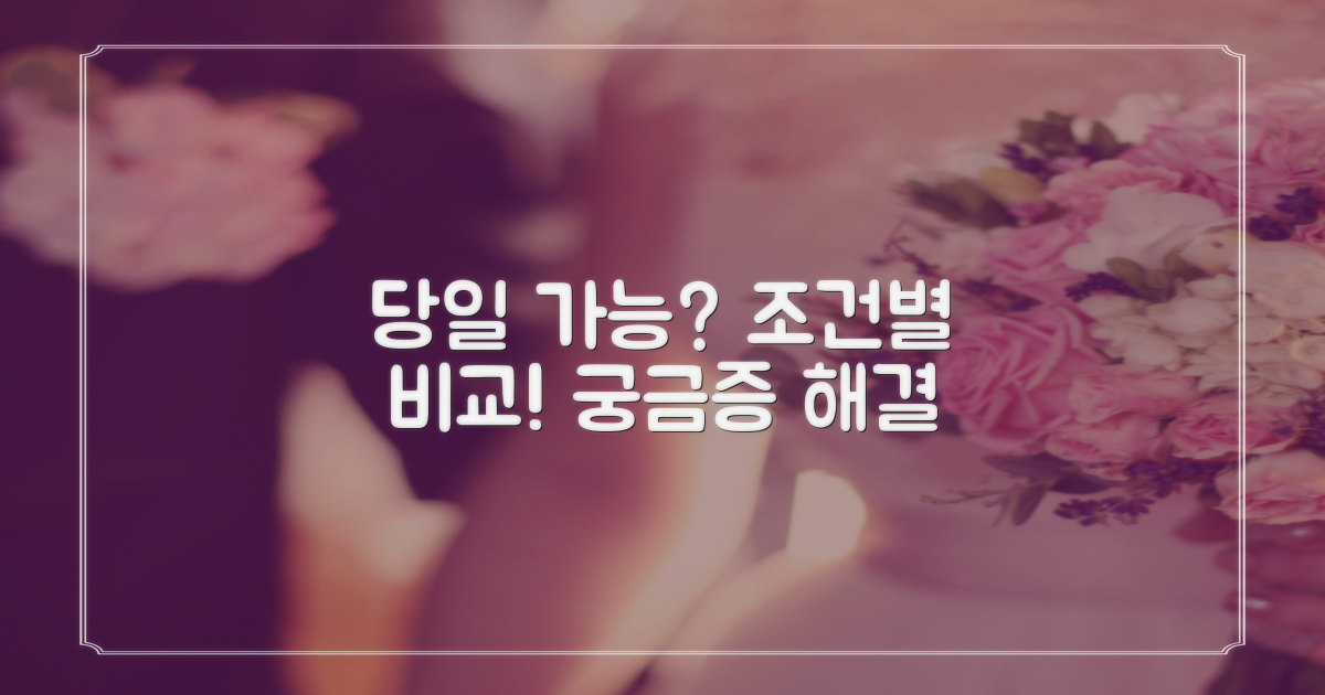당일 가능? 조건별 비교