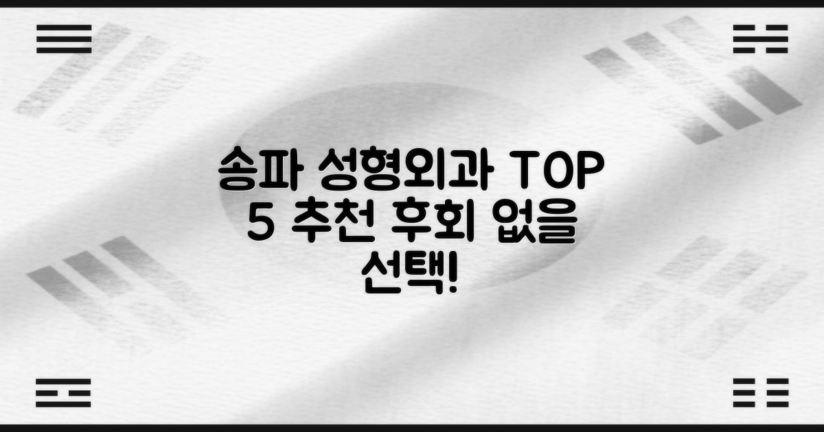 송파 성형외과 BEST 5, 어디가 잘할까요?