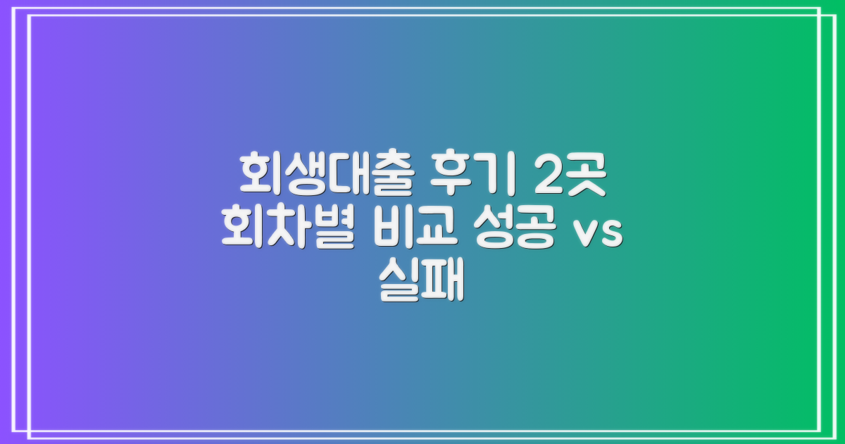 개인회생대출 후기: 회차별 2곳, 성공 vs 실패