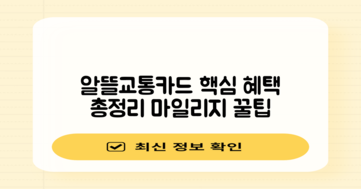 알뜰교통카드 혜택 상세 분석: 마일리지 적립 방식 및 금액