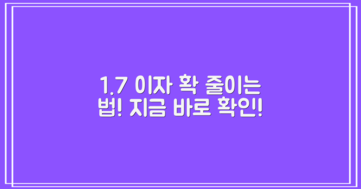 1.7% 이자, 어떻게 줄일 수 있을까?
