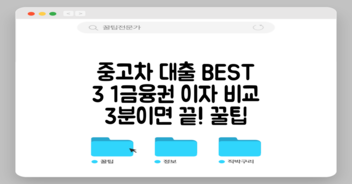 중고차 구매대출 BEST 3, 1금융권 이자 비교 분석: 3분 완성 꿀팁