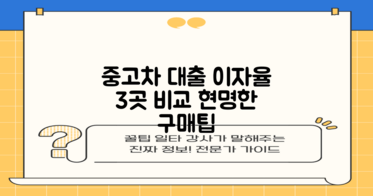 중고차 대출, 이자율 3곳 비교 분석: 똑똑하게 구매하는 나만의 방법