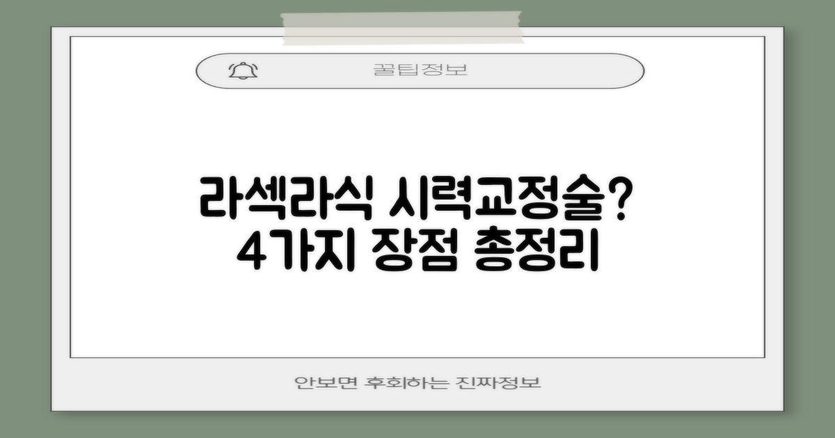 라섹/라식, 시력교정술, 당신의 선택은? 4가지 장점 총정리